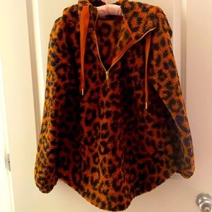 Loft women’s leopard fleece, size medium, worn once